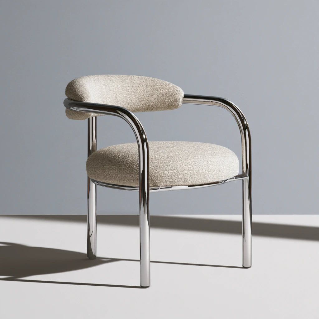 Moderner Akzentstuhl, mit Stoffbezug, Farbe: silber