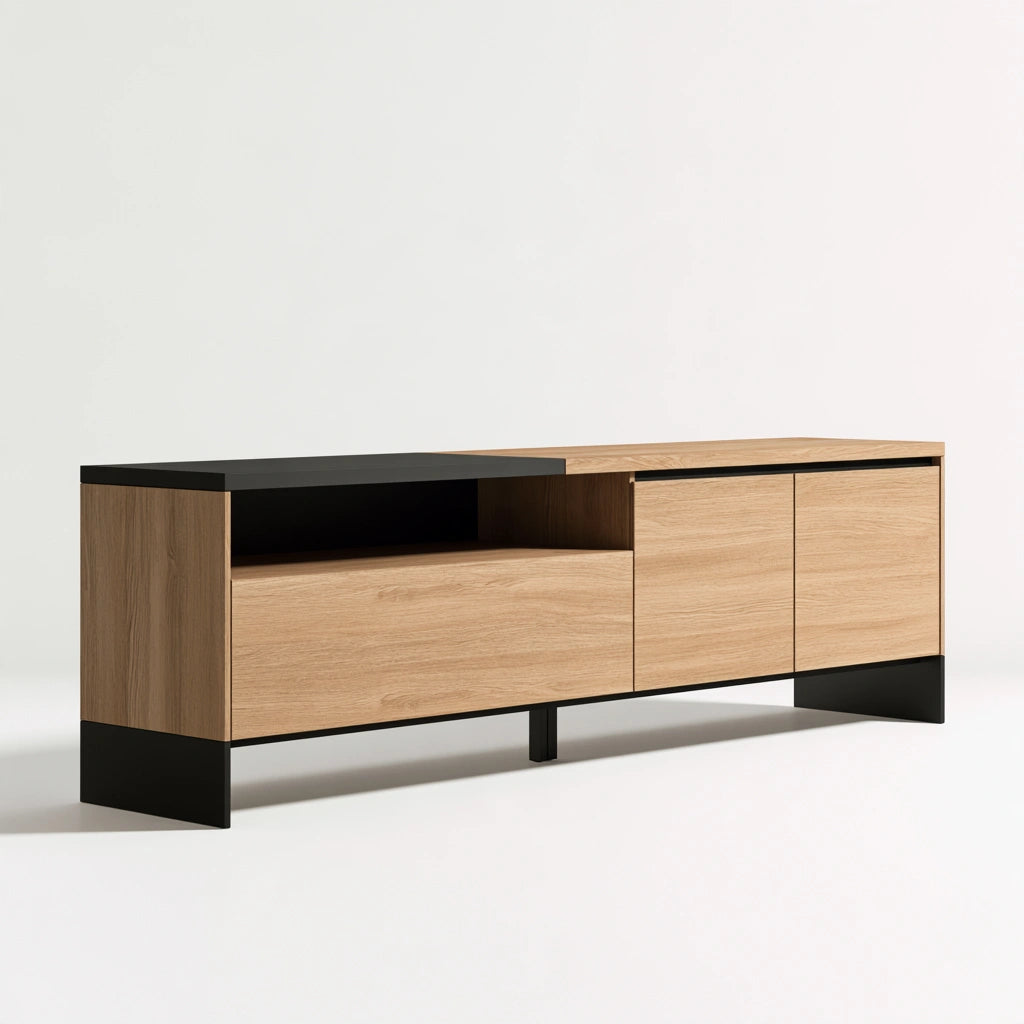 Modernes Sideboard, mit klarer Formgebung, Farbe: grau